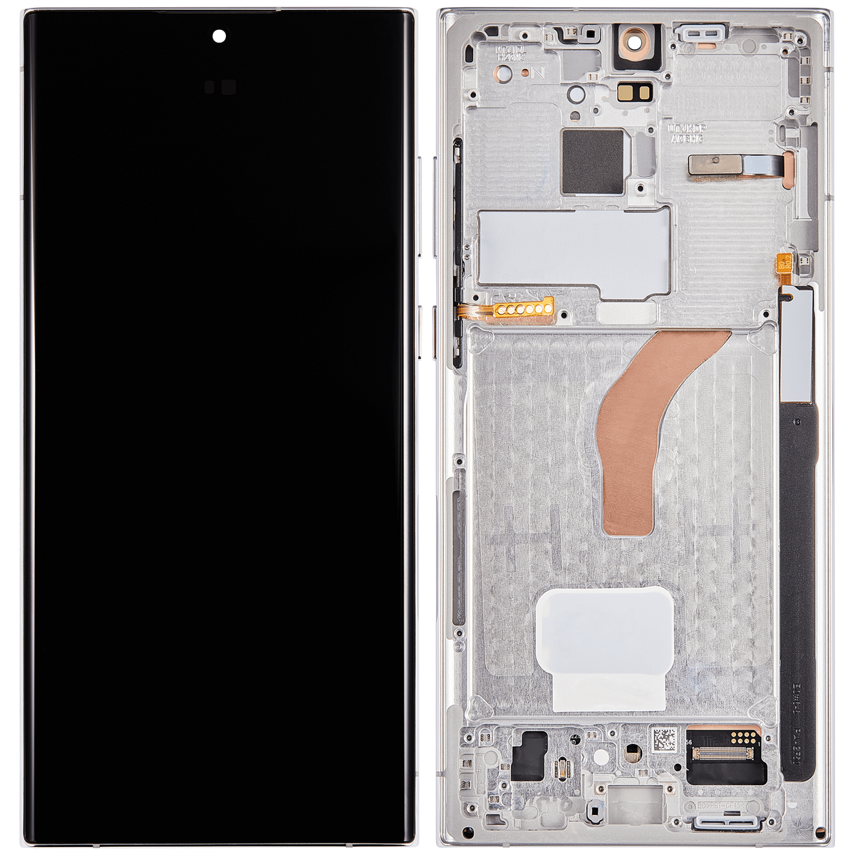 Samsung Galaxy S22 Ultra oem-refurbished OLED Assembly With Frame Phantom White view 1