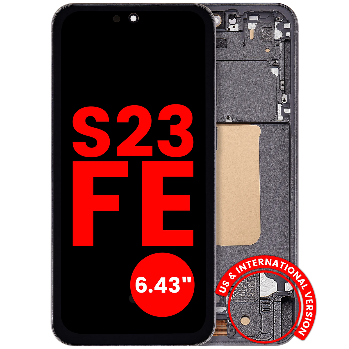 Samsung Galaxy S23 FE 6.43 inch Aftermarket OLED assembly with frame Graphite
