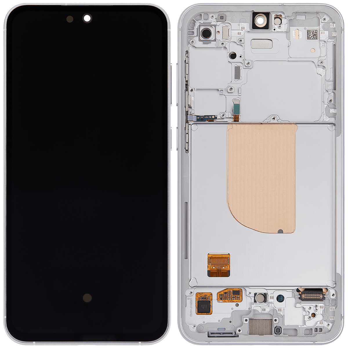 Samsung Galaxy S23 FE OEM Refurbished screen frame for Mint Cream Purple Indigo Tangerine
