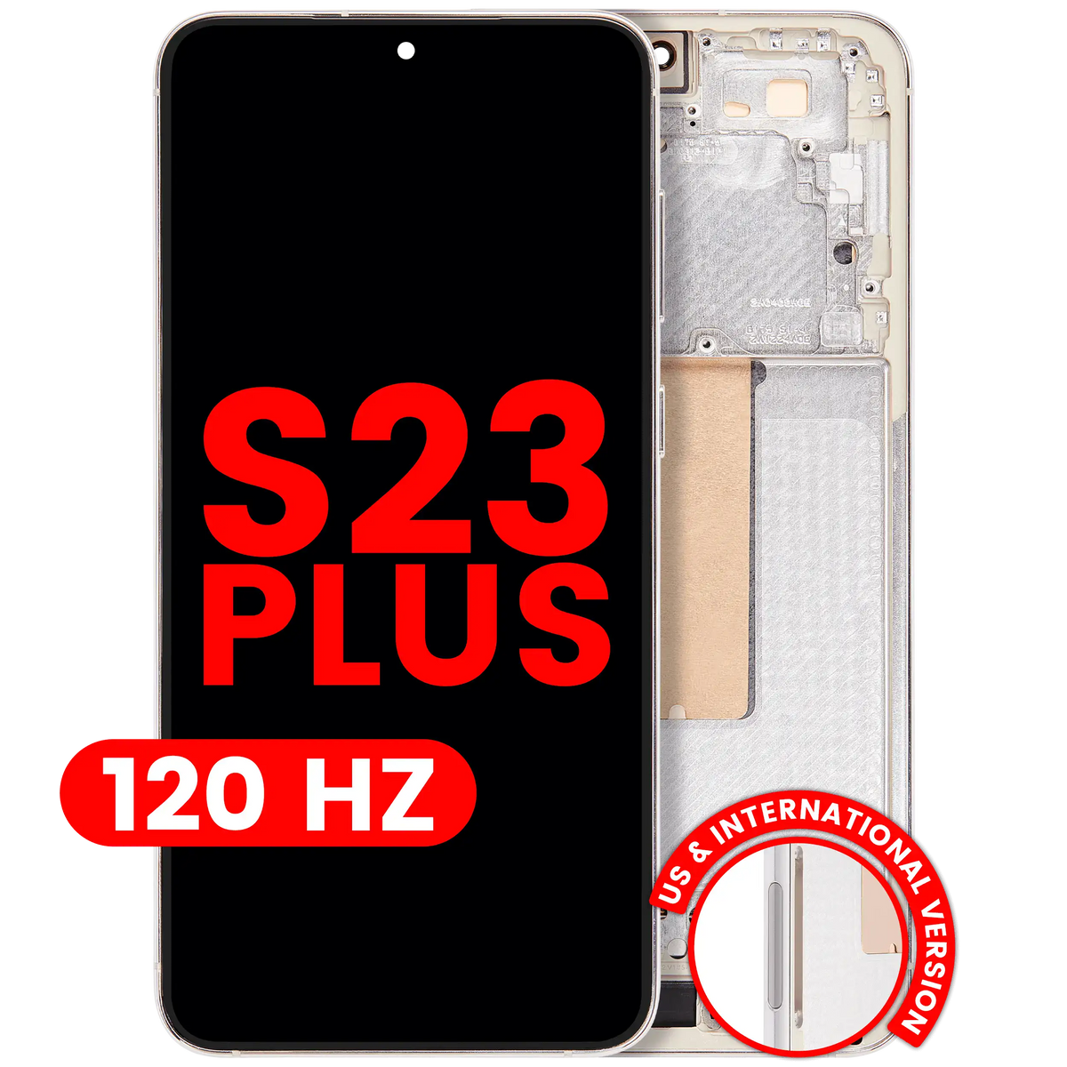 Samsung Galaxy S23 Plus Aftermarket 120Hz OLED with frame – Cream