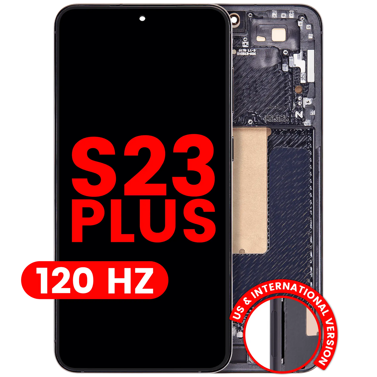 Samsung Galaxy S23 Plus Aftermarket 120Hz OLED with frame – Phantom Black