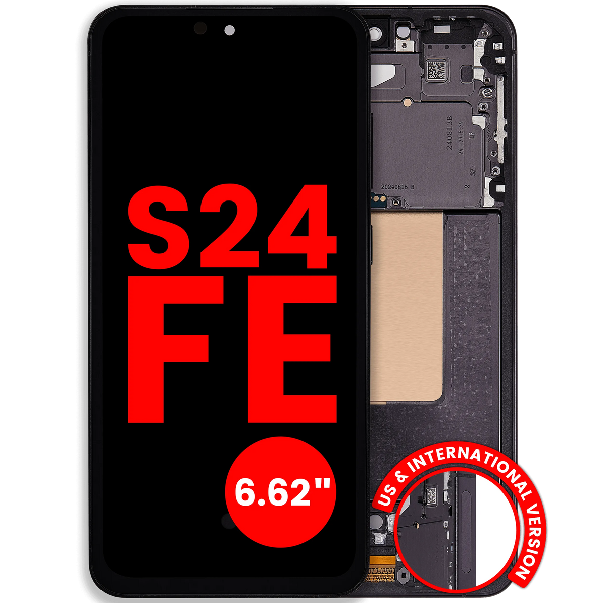 Samsung Galaxy S24 FE 6.62-inch Aftermarket OLED with frame — Graphite
