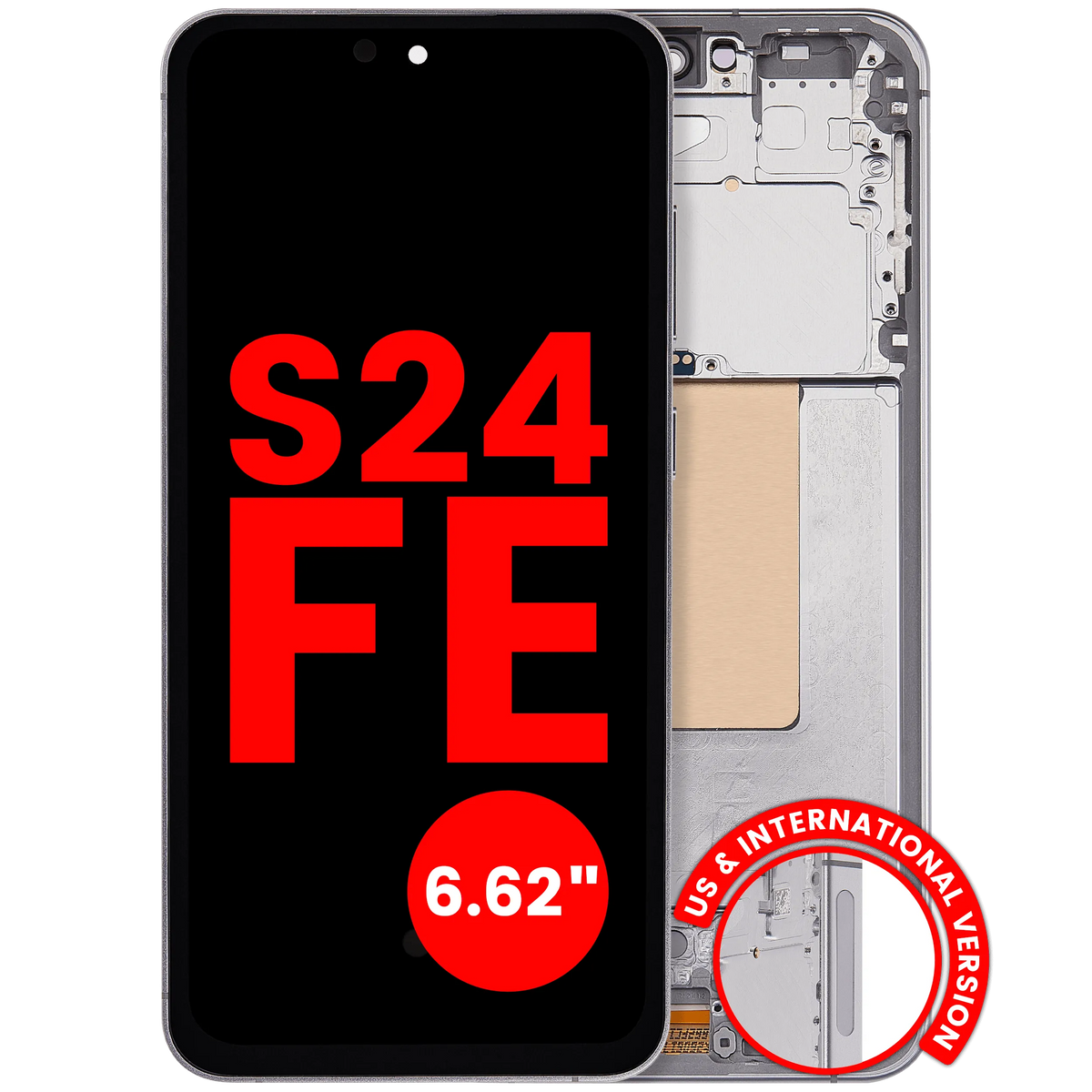Samsung Galaxy S24 FE 6.62-inch Aftermarket OLED with frame — Gray