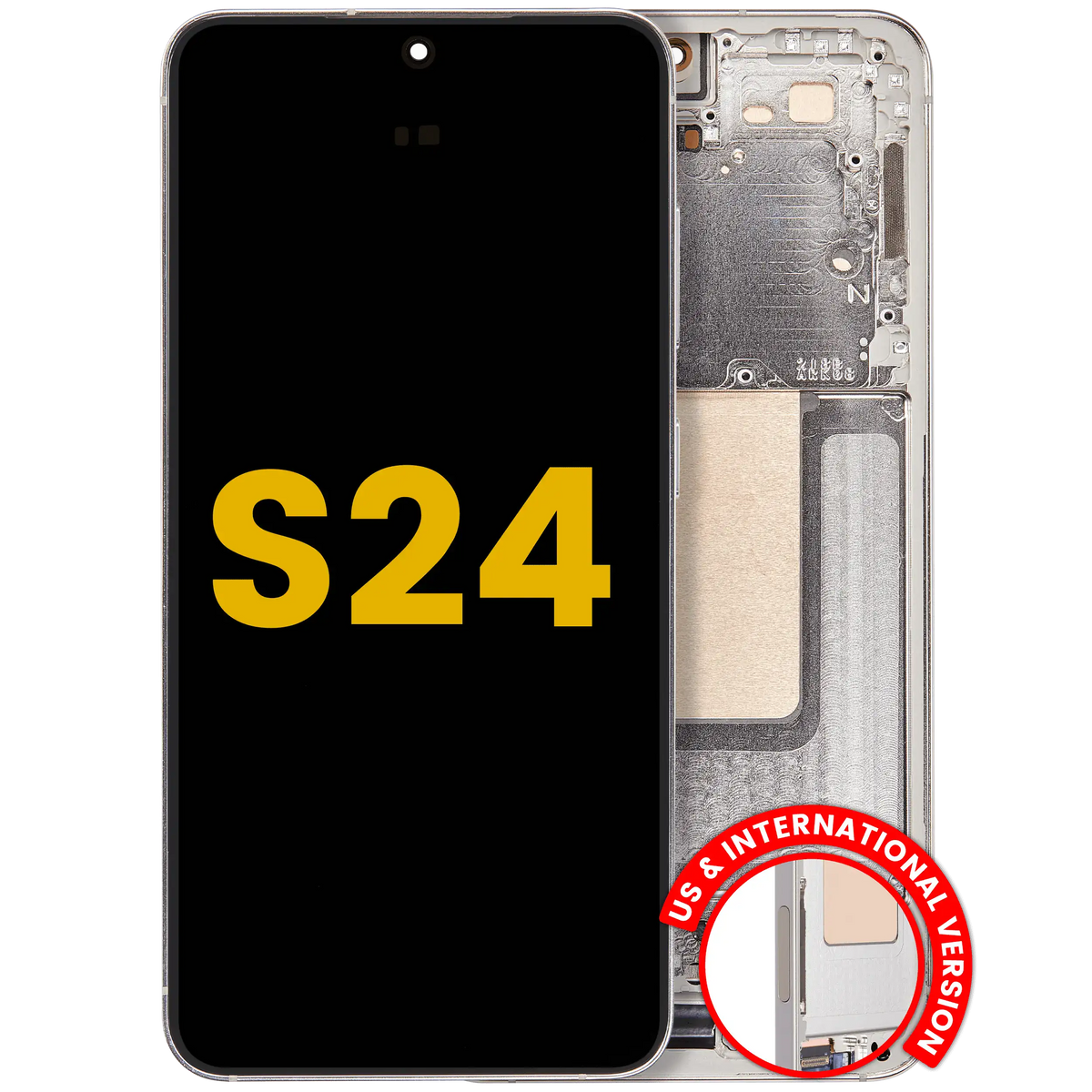 Samsung Galaxy S24 OEM Refurbished OLED with frame — Amber Yellow