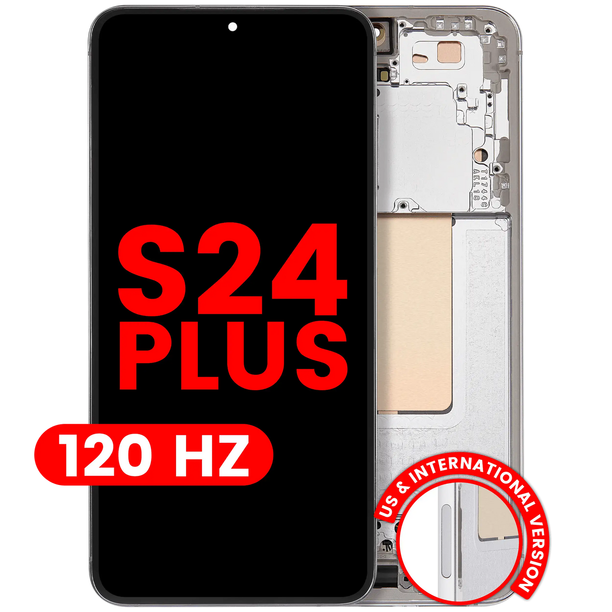 Samsung Galaxy S24 Plus Aftermarket 120Hz OLED with frame — Marble Grey