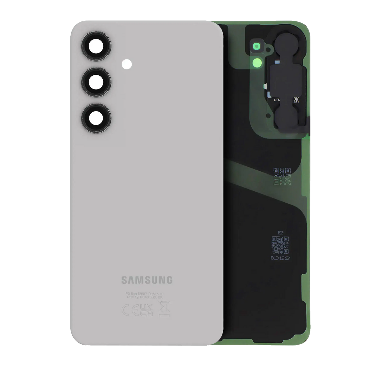 Samsung Galaxy S24 Plus 5G Back Cover Glass With Camera Lens (OEM, With Logo) Marble Grey