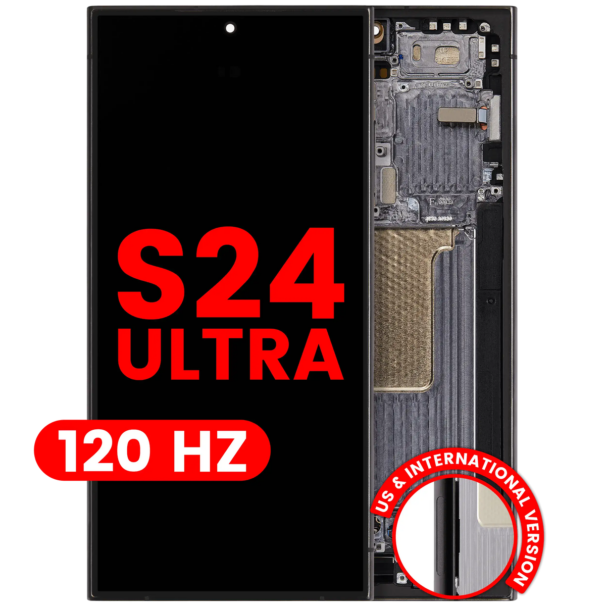 Samsung Galaxy S24 Ultra Aftermarket Plus 120Hz with frame — Titanium black