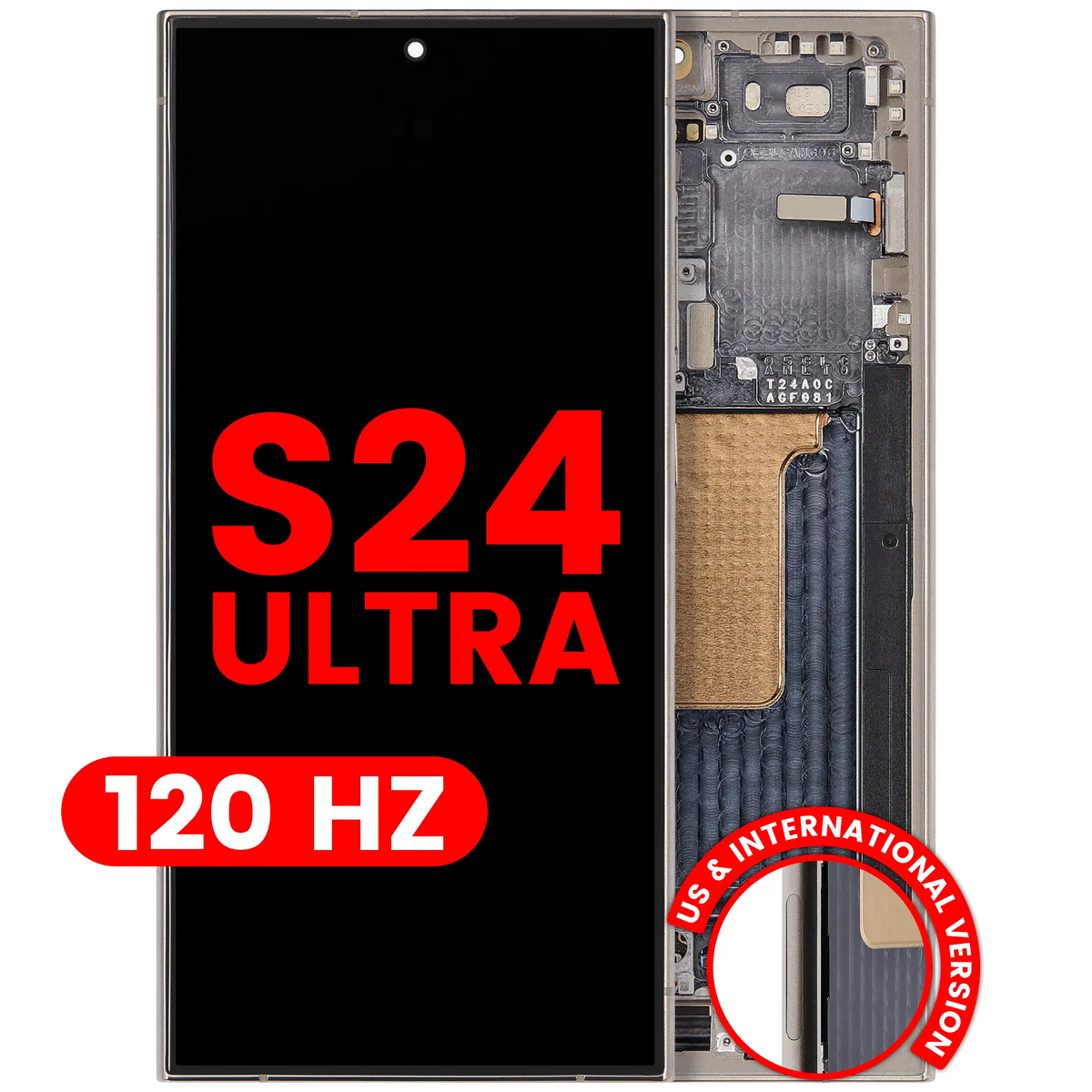 Samsung Galaxy S24 Ultra Aftermarket Plus 120Hz with frame — Titanium gray