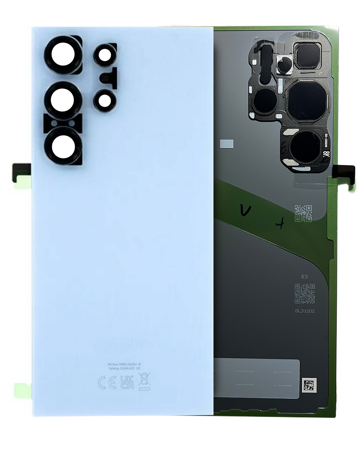 Samsung Galaxy S24 Ultra Back Cover Glass With Camera Lens (OEM, With Logo) Titanium Blue