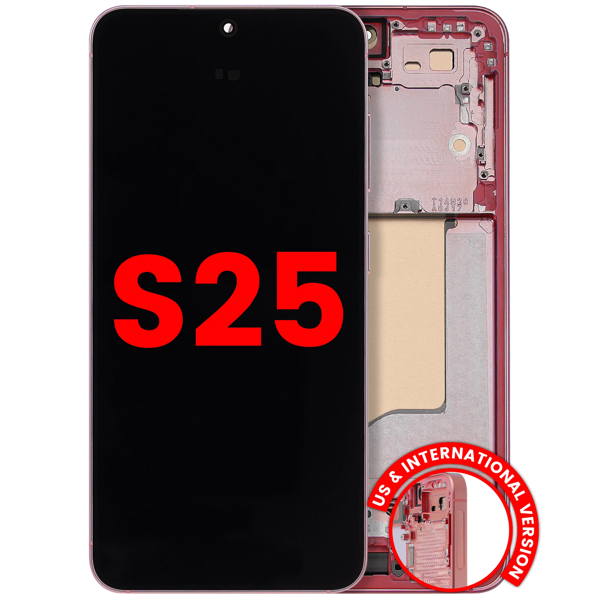 Samsung Galaxy S25 Aftermarket 120Hz OLED with frame — Coral Red