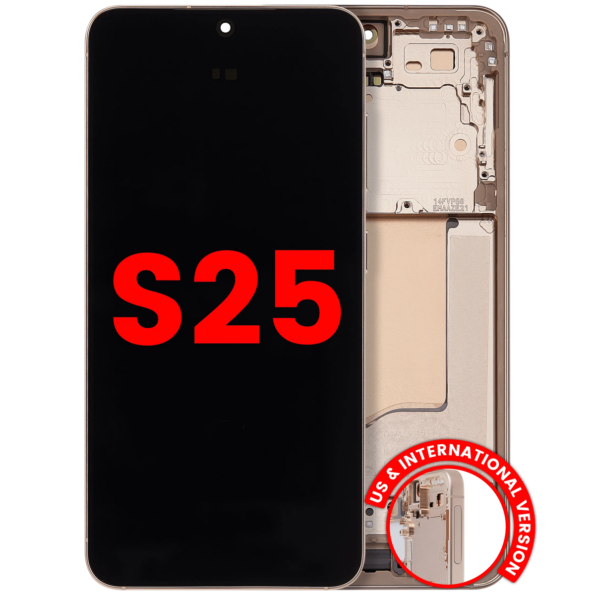 Samsung Galaxy S25 Aftermarket 120Hz OLED with frame — Pink Gold