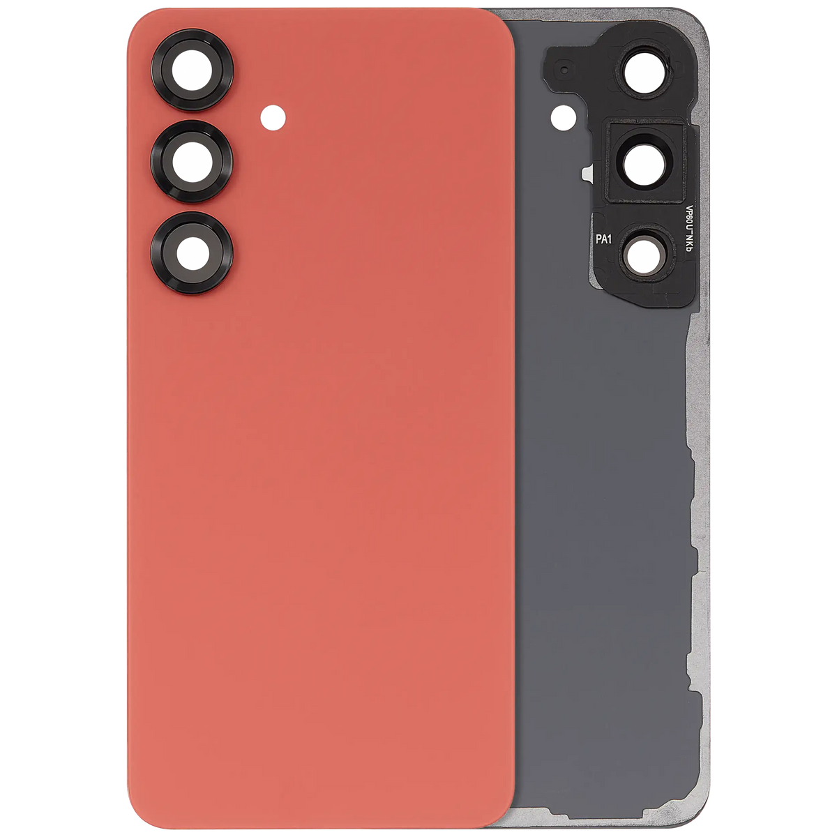 Samsung Galaxy S25 No Logo back cover glass with camera lens – Coral Red