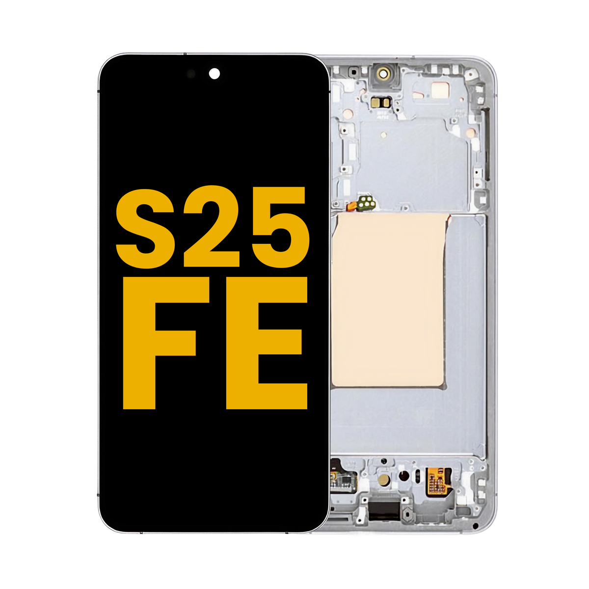 Samsung Galaxy S25 FE OEM Refurbished OLED Assembly With Frame – White