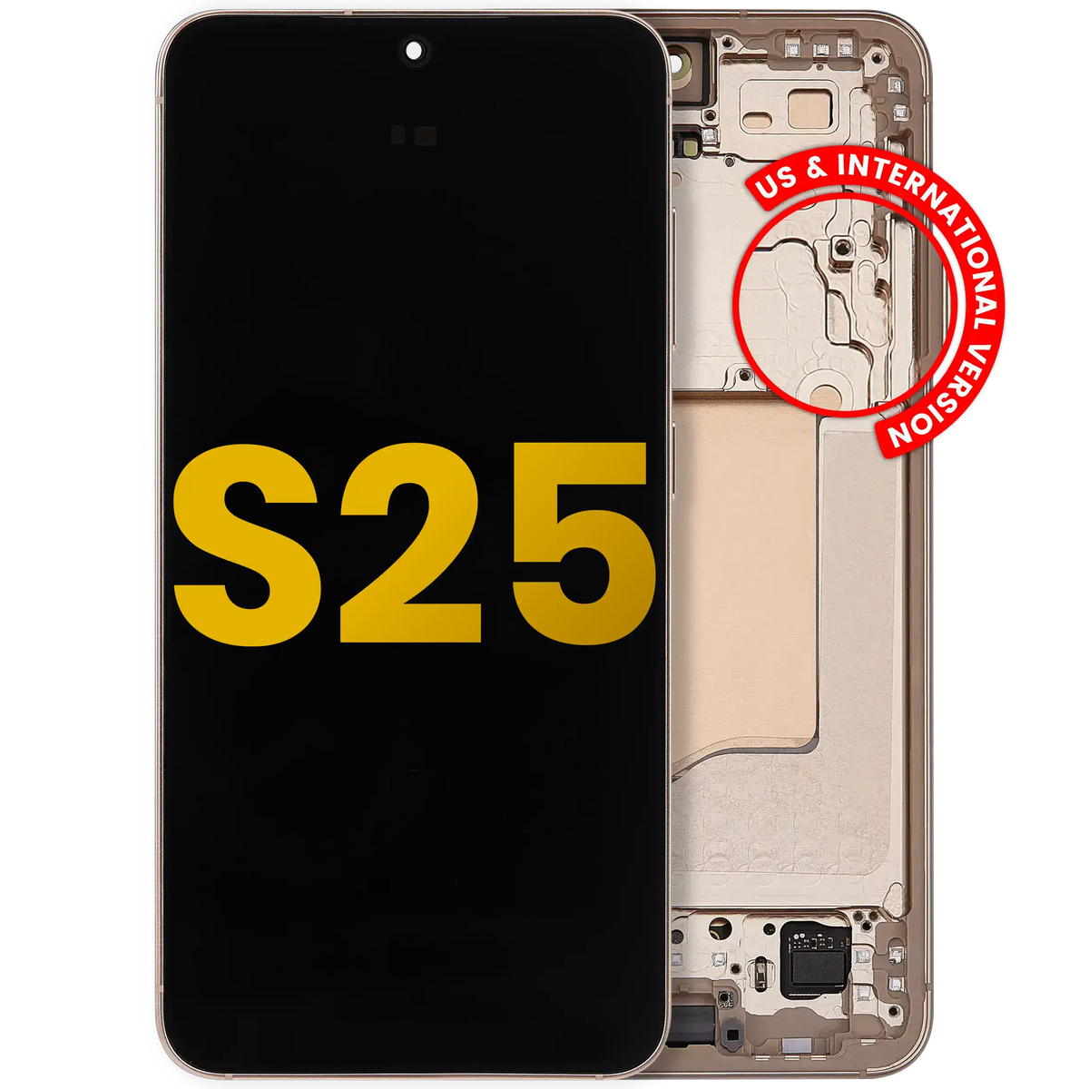 Samsung Galaxy S25 OEM Refurbished OLED with frame — Pink Gold