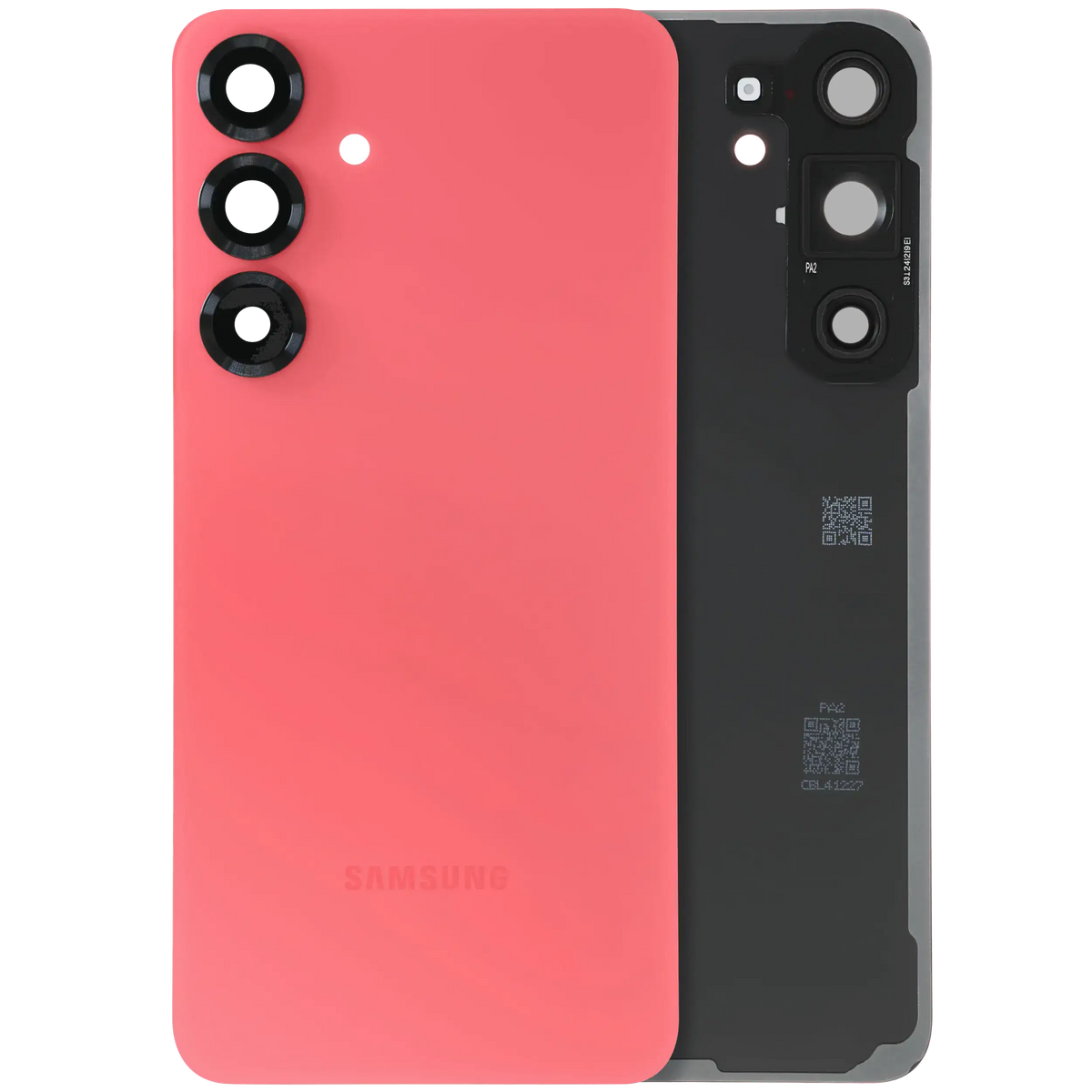 Samsung Galaxy S25 Plus OEM back cover glass with logo – Coral Red