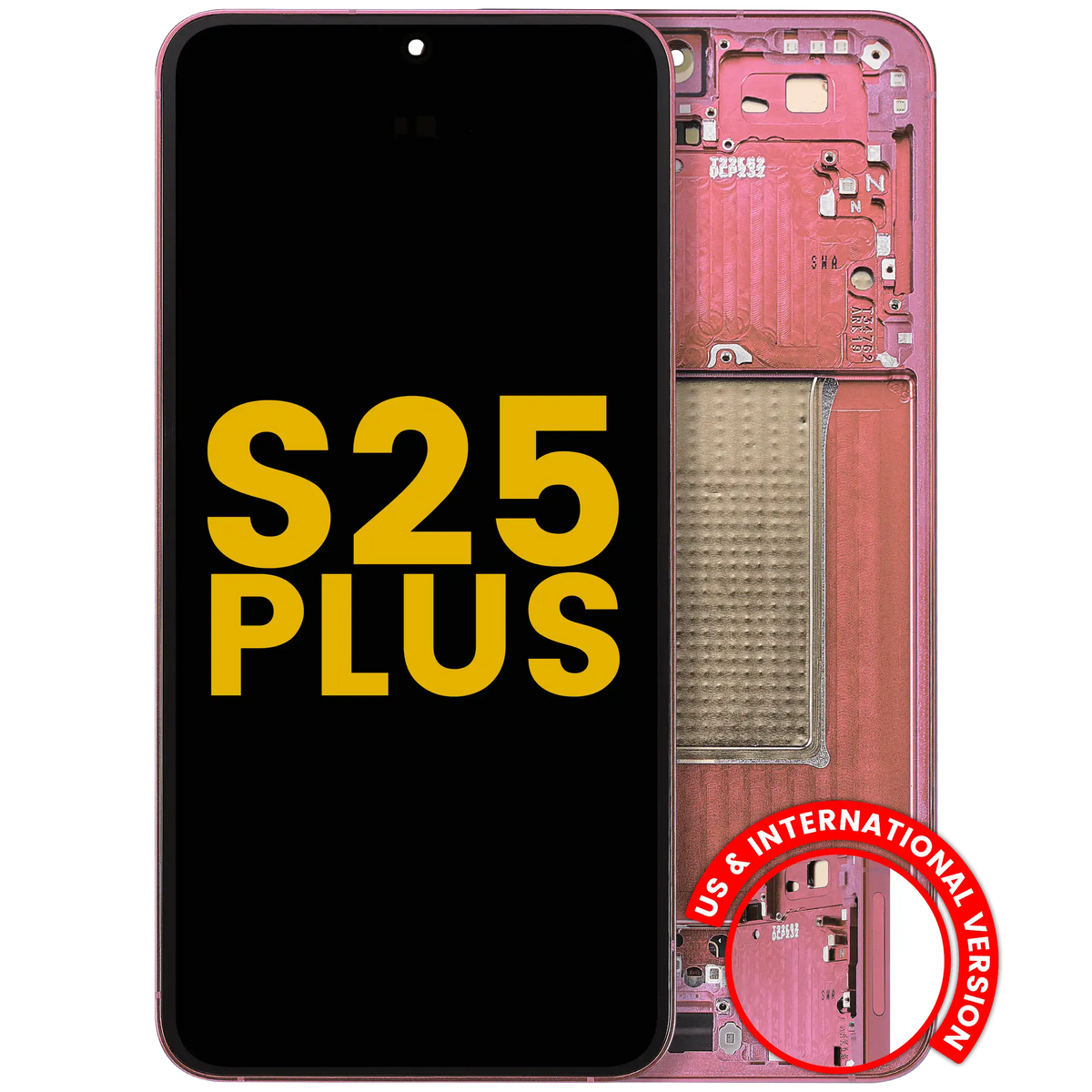 Samsung Galaxy S25 Plus OEM Refurbished OLED Assembly With Frame – Coral Red