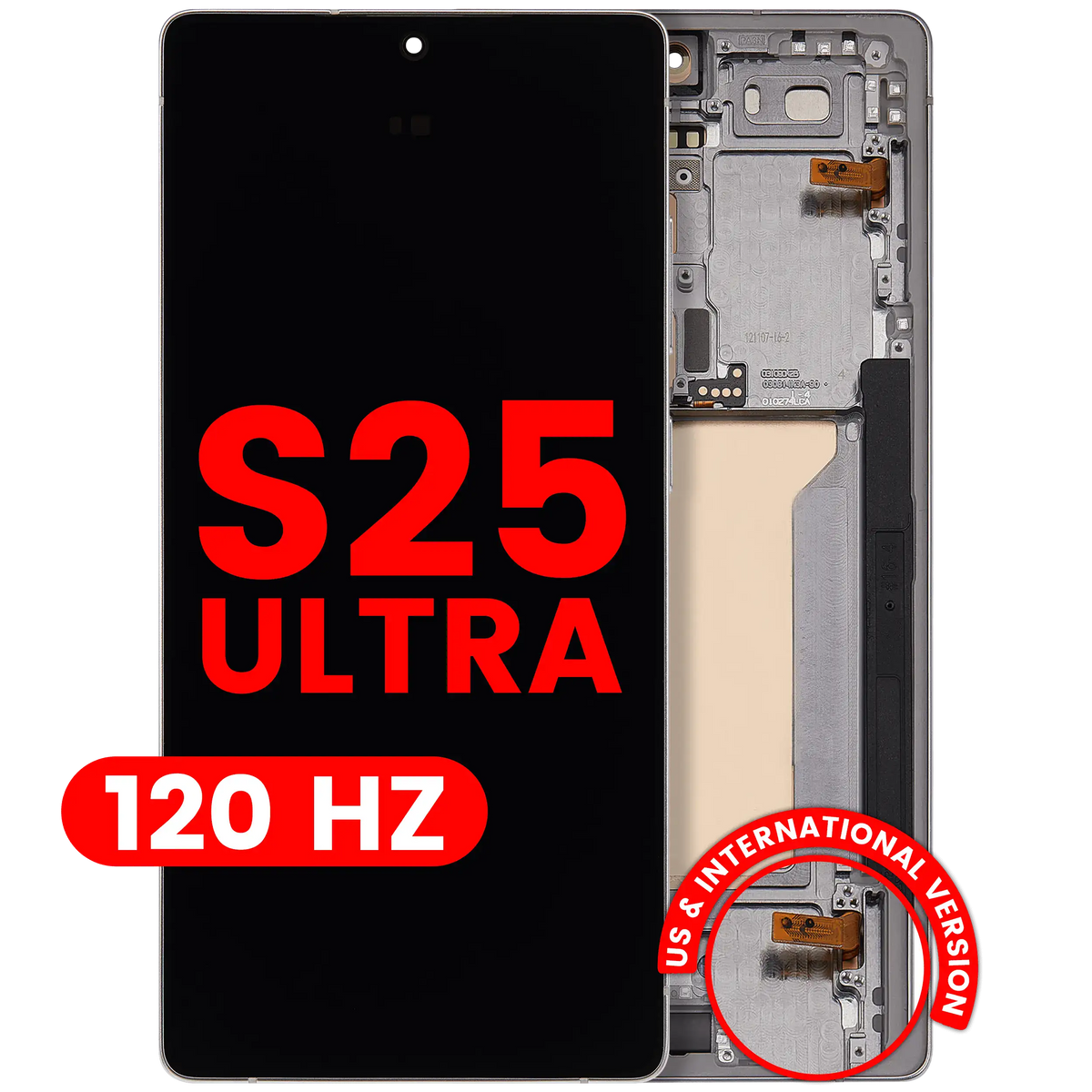 Samsung Galaxy S25 Ultra Aftermarket 120Hz OLED With Frame – Titanium White Silver