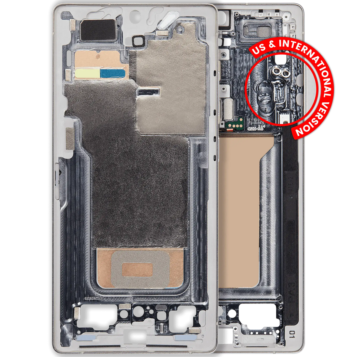 Samsung Galaxy S25 Ultra Mid-Frame Housing (US & International Version) Titanium White Silver