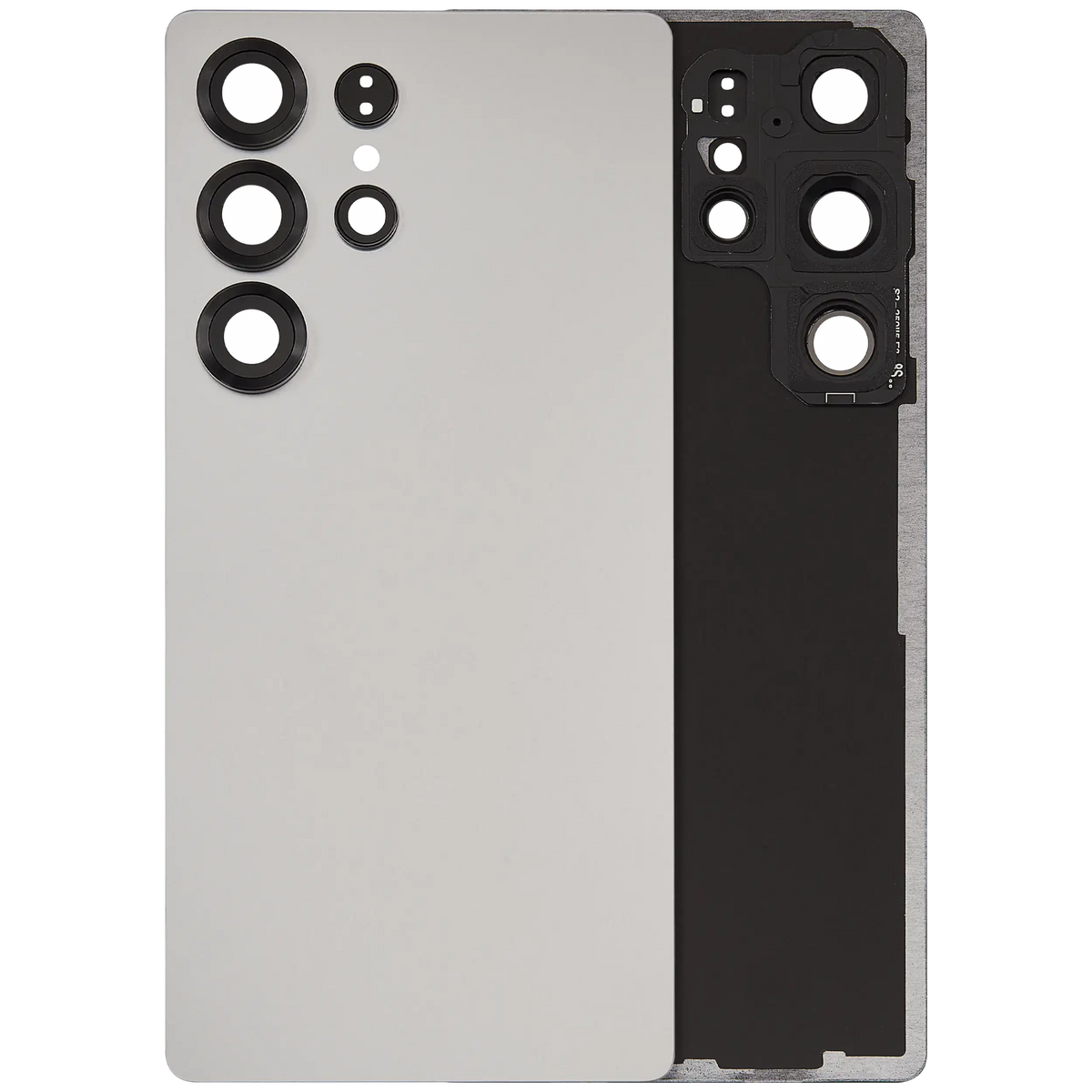 Samsung Galaxy S25 Ultra No Logo Back Cover Glass With Camera Lens Titanium White Silver
