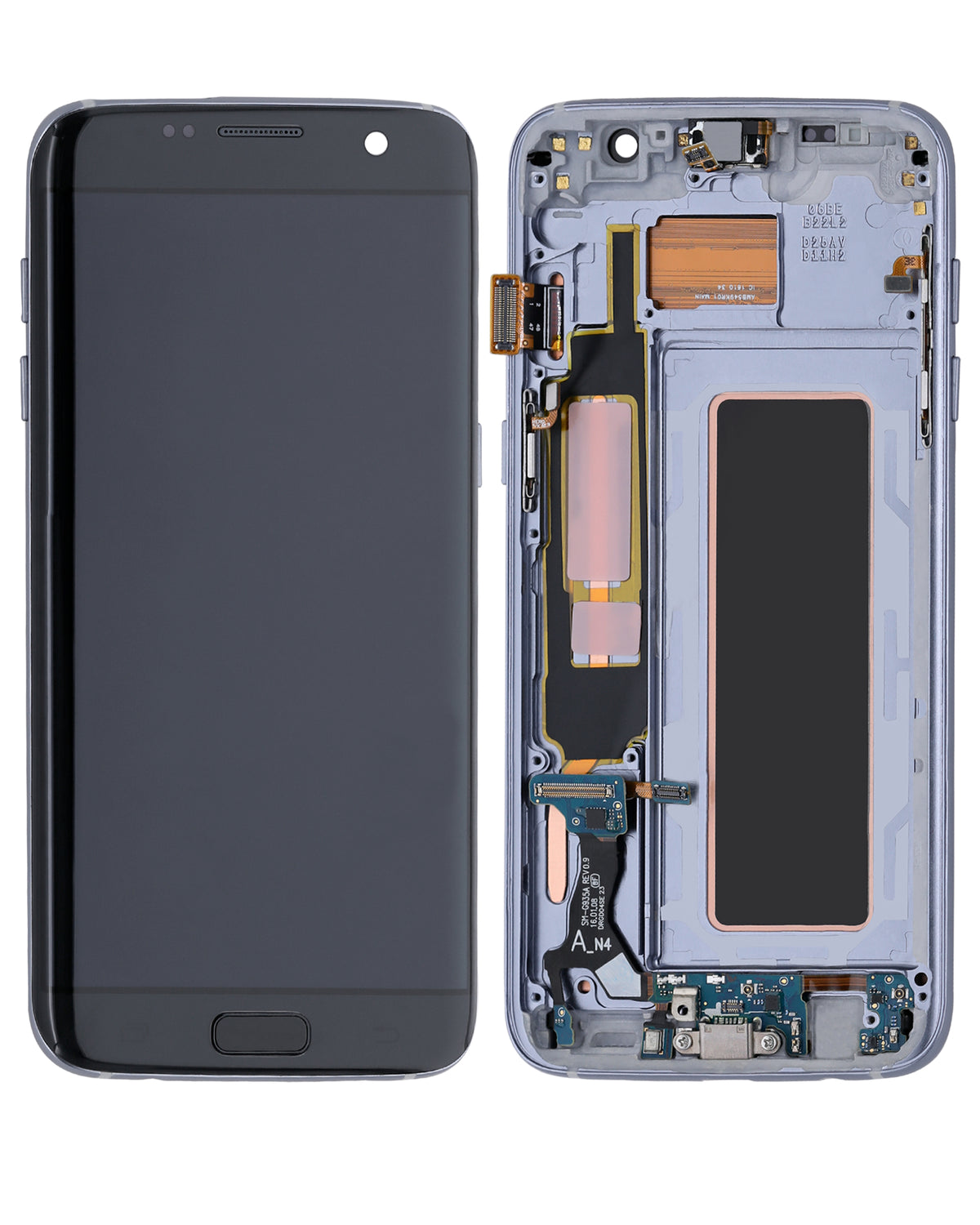 Samsung Galaxy S7 Edge North American OEM Refurbished OLED assembly with frame - Black Onyx detail 1