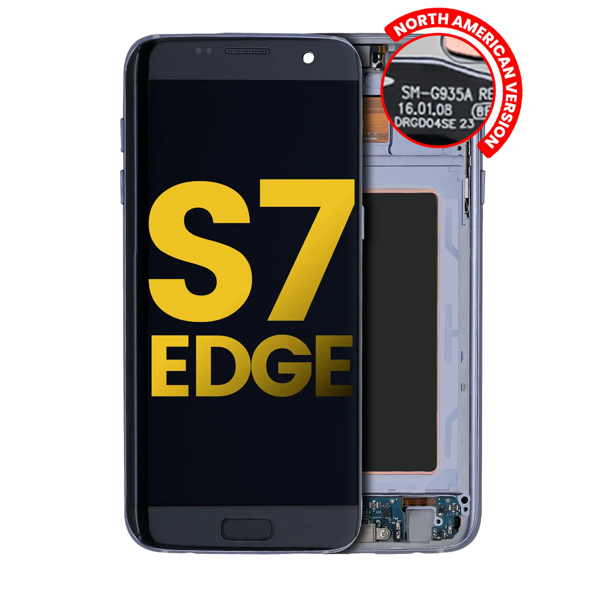 Samsung Galaxy S7 Edge North American OEM Refurbished OLED assembly with frame - Black Onyx