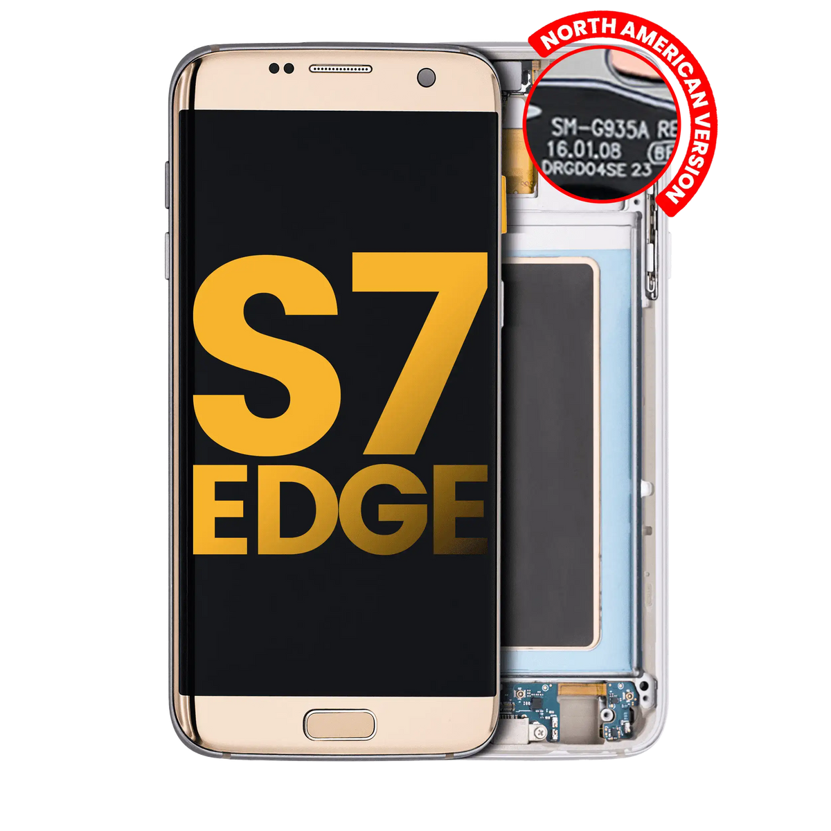 Samsung Galaxy S7 Edge North American OEM Refurbished OLED assembly with frame - Gold Platinum