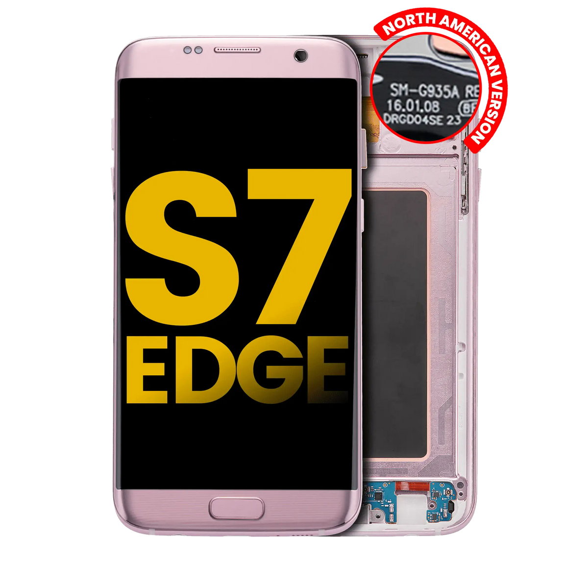 Samsung Galaxy S7 Edge North American OEM Refurbished OLED assembly with frame - Rose Gold