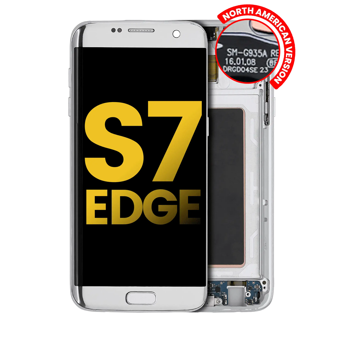 Samsung Galaxy S7 Edge North American OEM Refurbished OLED assembly with frame - Silver