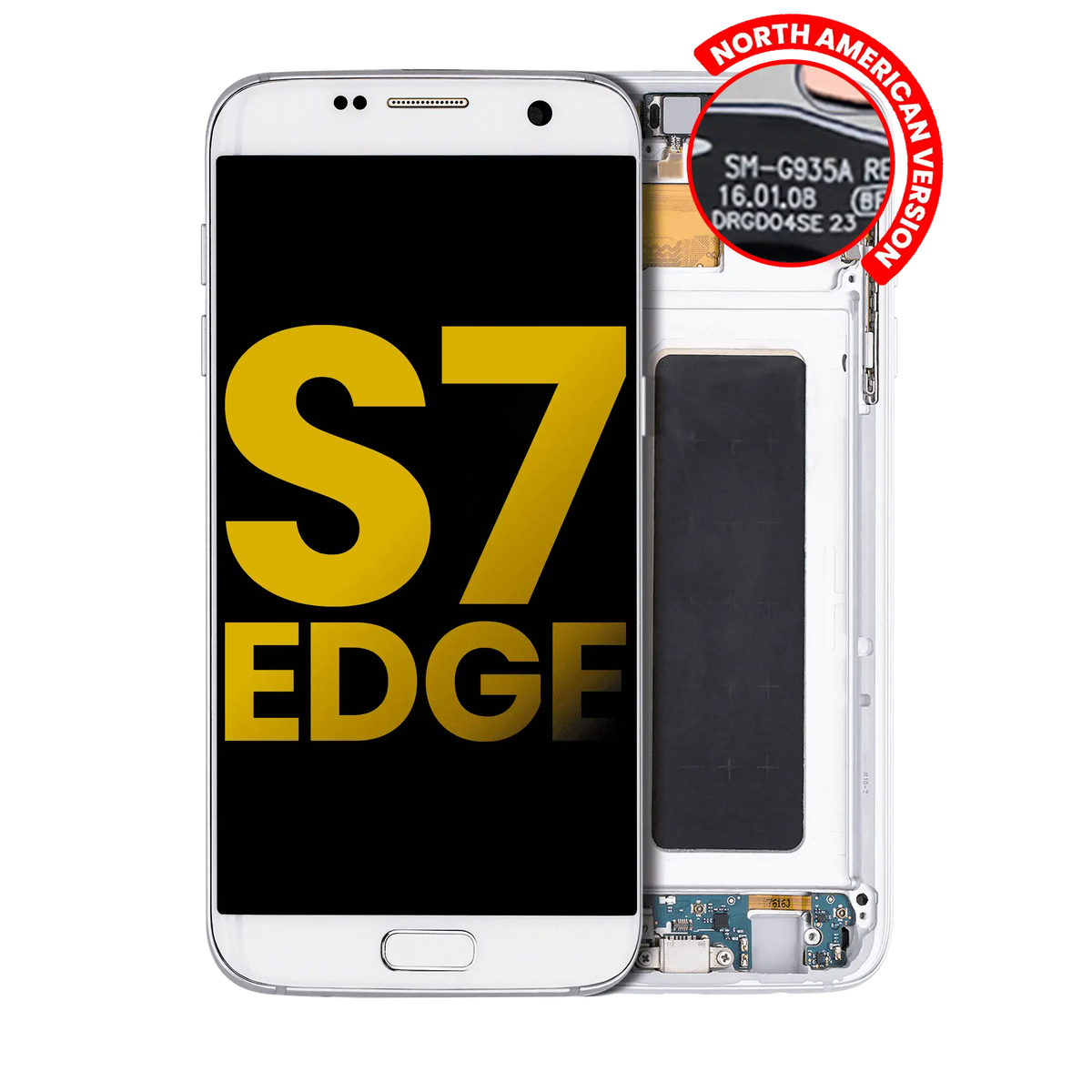 Samsung Galaxy S7 Edge North American OEM Refurbished OLED assembly with frame - White Pearl
