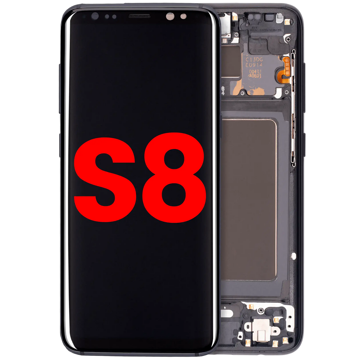 Samsung Galaxy S8 Aftermarket OLED Assembly With Frame - Midnight Black