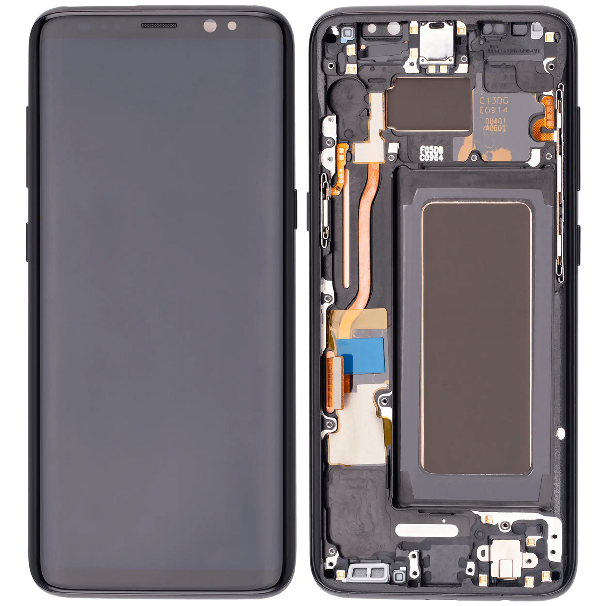 Samsung Galaxy S8 Aftermarket OLED Assembly With Frame - Midnight Black - detail 1