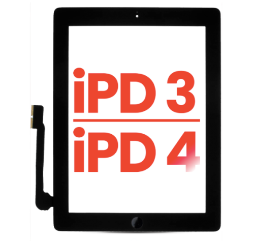 iPad 4 Digitizer With Pre-Installed iPad 4 Home Button Flex - Black