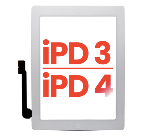 iPad 4 Digitizer With Pre-Installed iPad 4 Home Button Flex - White