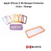 iPhone 5 Soft Gel Bumper Case Protector - Orange & Clear