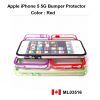iPhone 5 Soft Gel Bumper Case Protector - Red & Clear