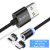 RAXFLY Magnetic Cable Lightning to USB - 1 Lightning 1 Micro USB Port