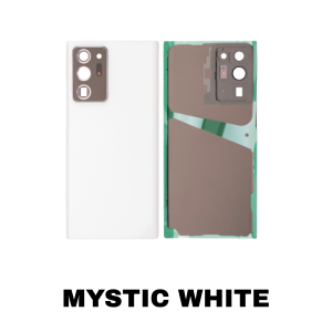 Samsung Galaxy Note 20 Ultra back cover glass with camera lens no logo Mystic White