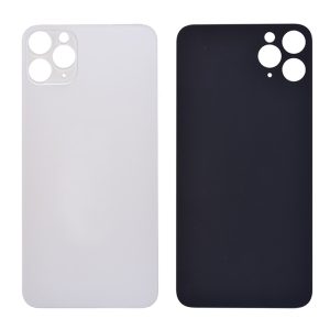 iPhone 11 Pro Max Back Glass < No Logo / Large Camera Hole > Sliver