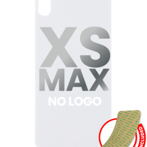 iPhone XS Max Back Glass Replacement < No logo / Large Camera Hole > White