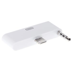 iPhone / iPod / iPad 8 Pin to 30 Pin 3.5mm Audio Dock Adapter - White