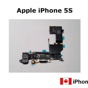 iPhone 5S Dock Connector Charging Port Headphone Jack Flex Cable - Black