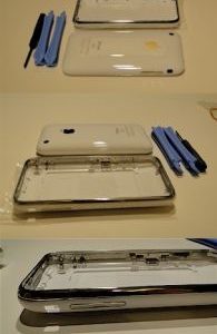 iPhone 3GS 16GB Housing With Chrome Bezel and Volume Button – White