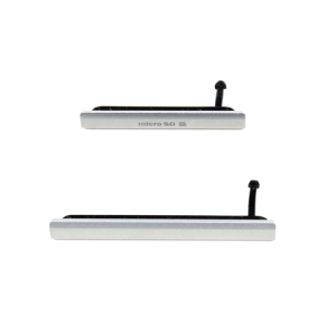Sony Xperia Z2 USB Charging / Sim / Micro SD Card Port Cover Set - Silver