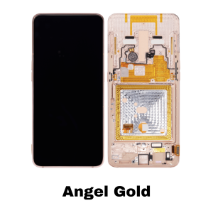 Samsung A80 OLED display assembly with frame Angel Gold