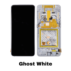 Samsung A80 OLED display assembly with frame Ghost White