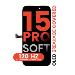 Front view of iPhone 15 Pro Soft OLED screen 120HZ