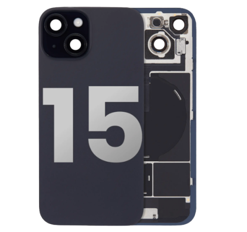 iPhone 15 Back Glass With Steel Plate With Wireless NFC Charging MagSafe Magnet & Flashlight Flex (Used OEM Pull: Like New)