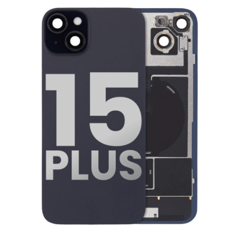 iPhone 15 Plus Back Glass With Steel Plate With Wireless NFC Charging MagSafe Magnet & Flashlight Flex (Used OEM Pull: Like New)