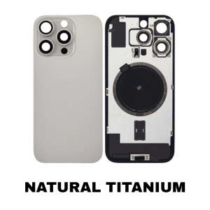 iPhone 16 Pro rear glass Natural Titanium no logo MagSafe