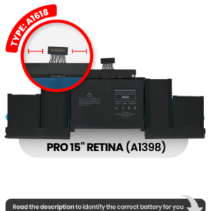 Battery (A1618) Compatible For MacBook Pro 15" Retina (A1398 / Mid 2015)